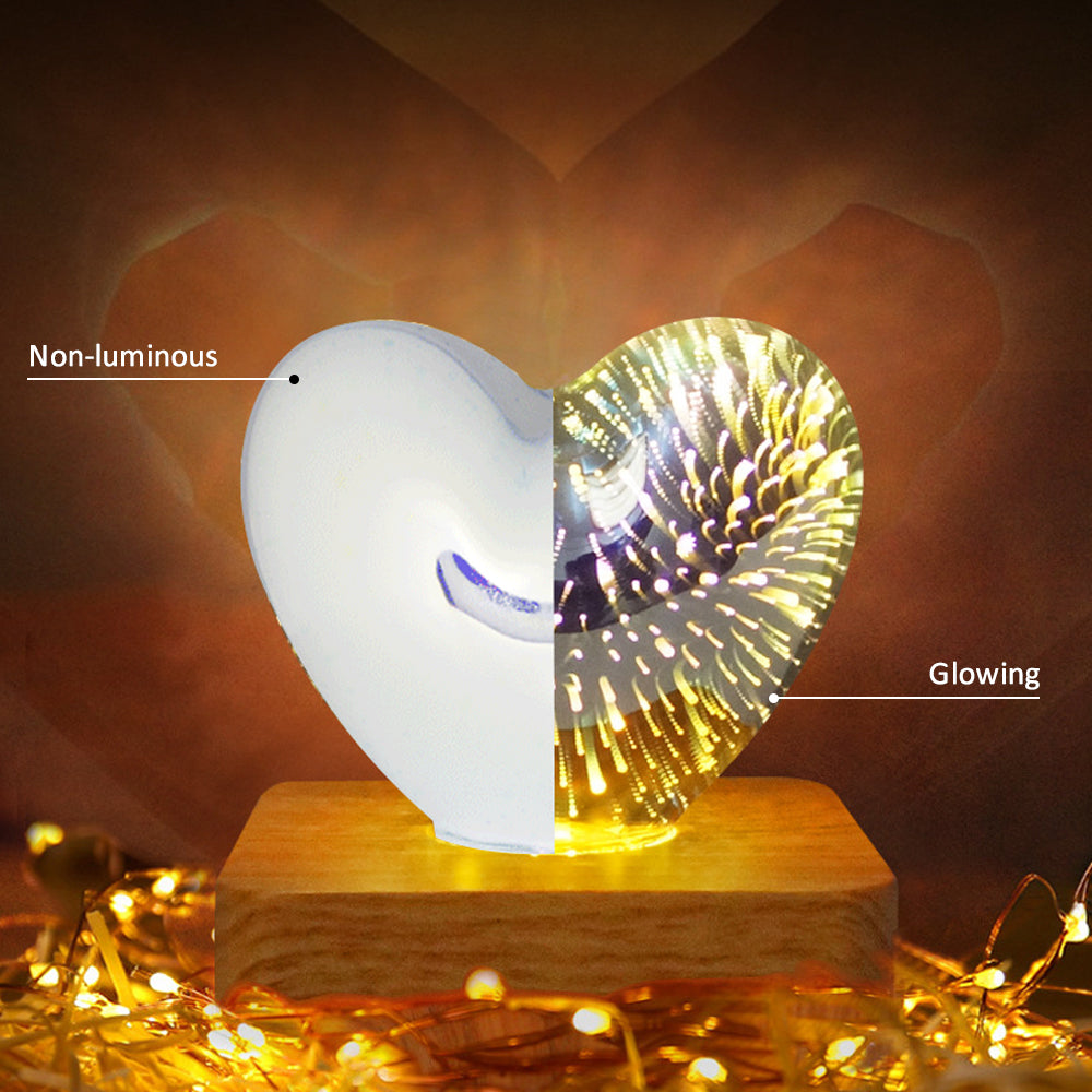 3D Firework Heart Night Light Colorful Heart Decor Light Gift - soufeelau