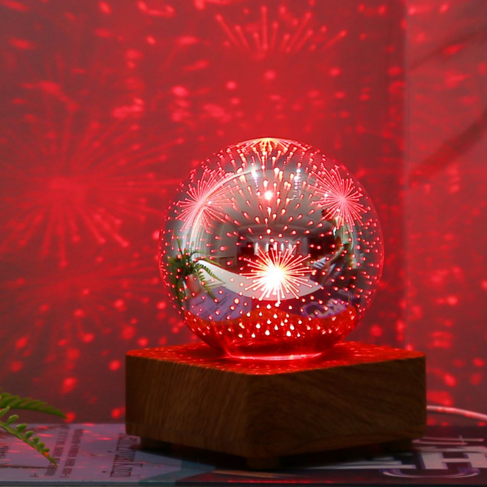 Firework 3D Star Effect Colorful Night Light Projector Lamp Magic Crystal Glass Ball Light - soufeelau