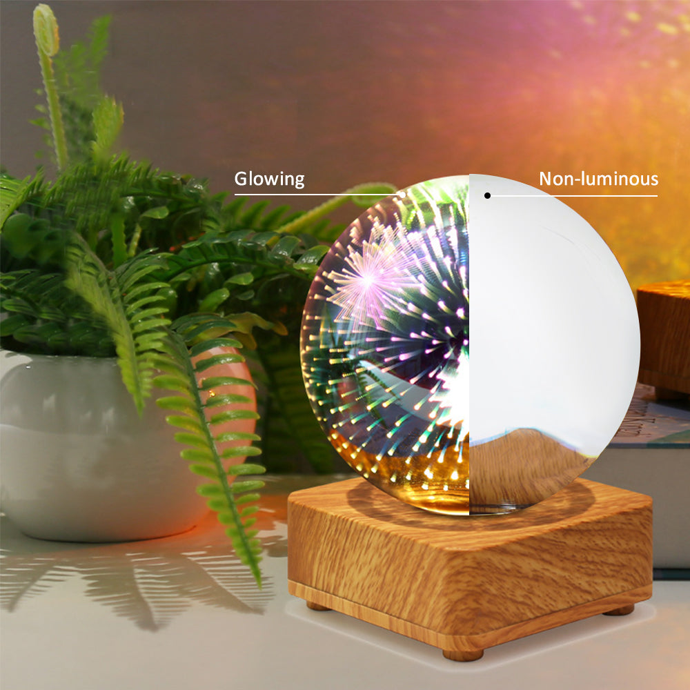 Firework 3D Star Effect Colorful Night Light Projector Lamp Magic Crystal Glass Ball Light - soufeelau