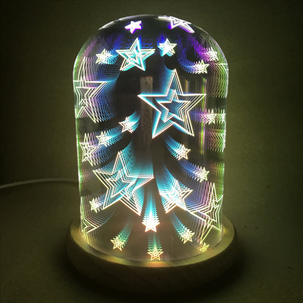 Firework 3D Star Effect Colorful Night Light Projector Lamp Magic Glass Light - soufeelau
