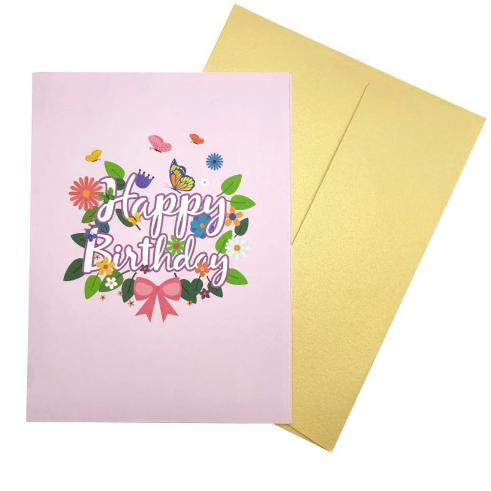 Happy Birthday Pop Up Card Flowers 3D Pop Up Greeting Card - soufeelau