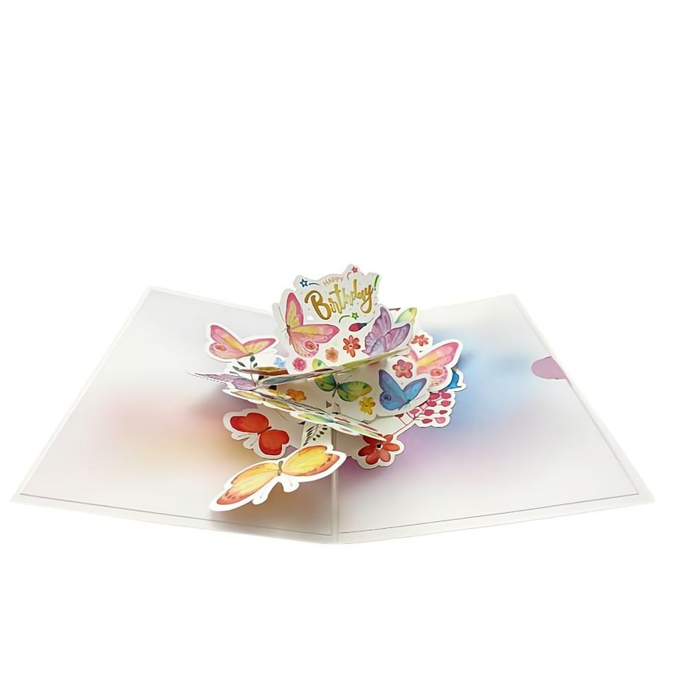 Happy Birthday Pop Up Card Butterfly 3D Pop Up Greeting Card