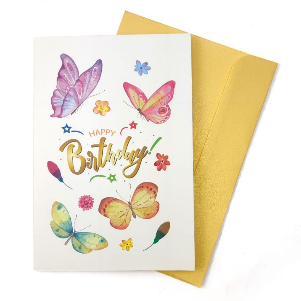 Happy Birthday Pop Up Card Butterfly 3D Pop Up Greeting Card - soufeelau