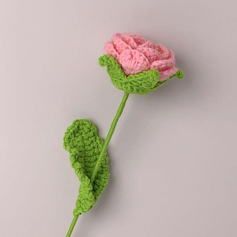 Roses Crochet Flower Handmade Knitted Flower Gift for Lover - soufeelau
