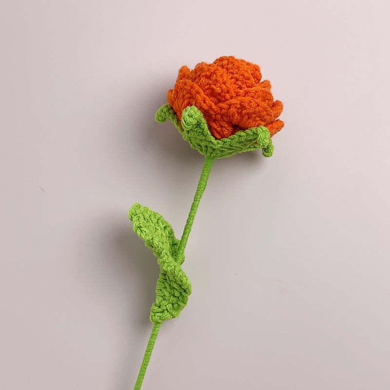 Roses Crochet Flower Handmade Knitted Flower Gift for Lover - soufeelau