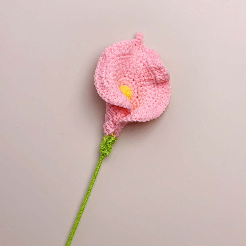 Calla Lily Crochet Flower Handmade Knitted Flower Gift for Lover - soufeelau
