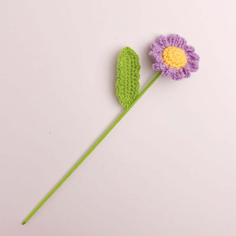 Little Daisy Crochet Flower Handmade Knitted Flower Gift for Lover - soufeelau