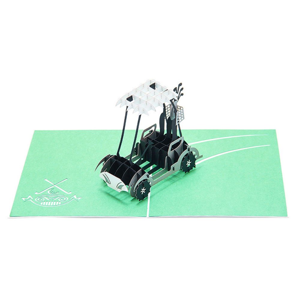 Father's Day 3D Pop Up Card Golf Cart Greeting Card for Dad