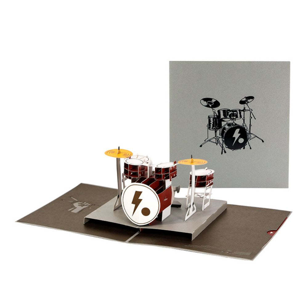 Father's Day 3D Pop Up Card Drum Kit Greeting Card for Dad - soufeelau