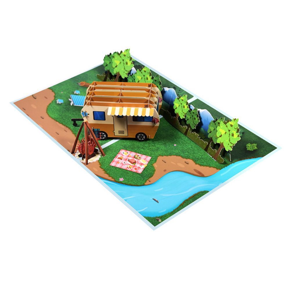 RV Travel 3D Pop Up Greeting Card for Travel Lover - soufeelau