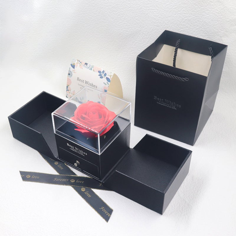 Preserved Flower Jewelry Box Valentine's Day Rose Box Gift for Love - soufeelau