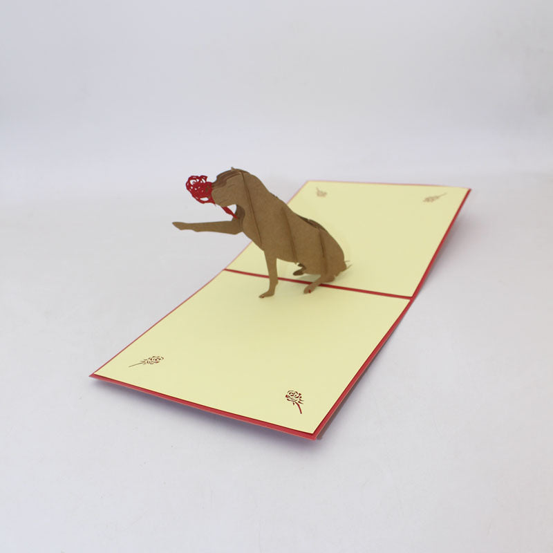 Single Dog Blessing Handmade Greeting Card 3D Pop-up Greeting Card