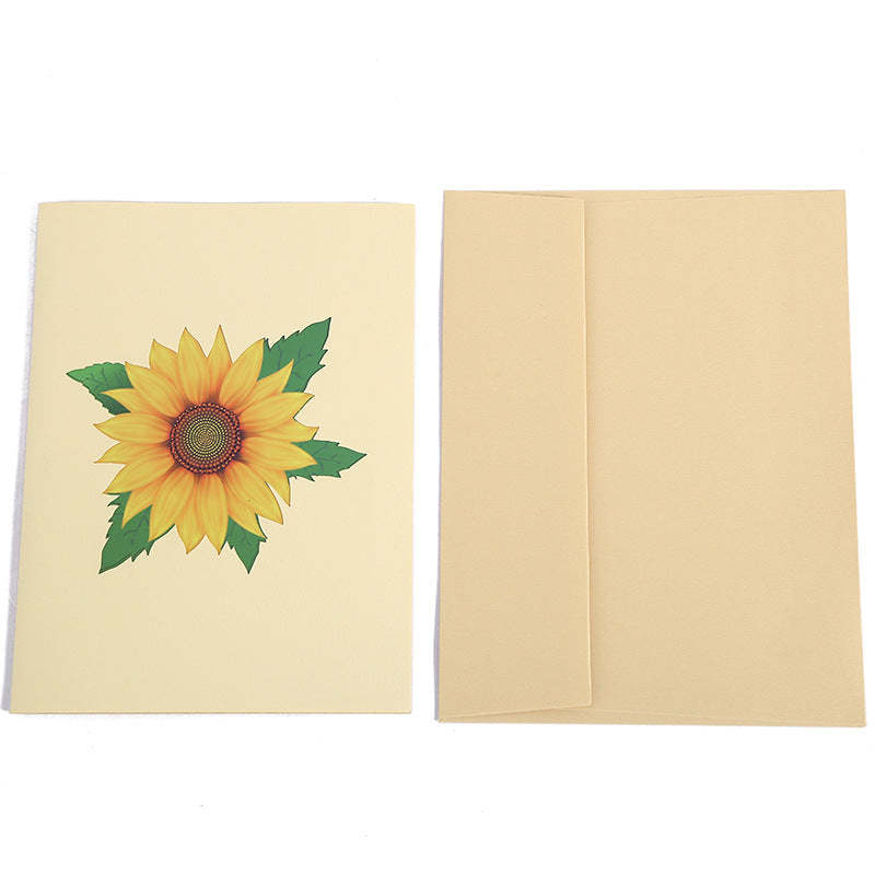 Mother's Day 3D Paper Carved Sunflower Greeting Card - soufeelau