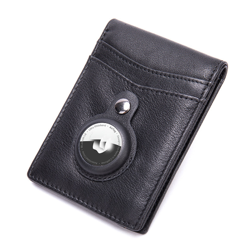 Airtag Men's Wallet Vintage Card Holder Leather Money Clip - soufeelau