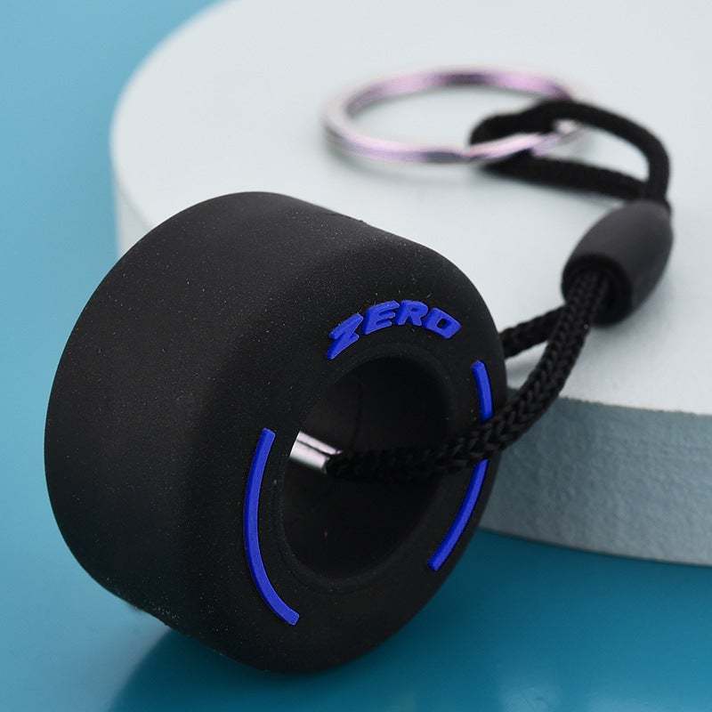MIni Racing Tire Keychain Lovely Rubber Wheel Keyring - soufeelau