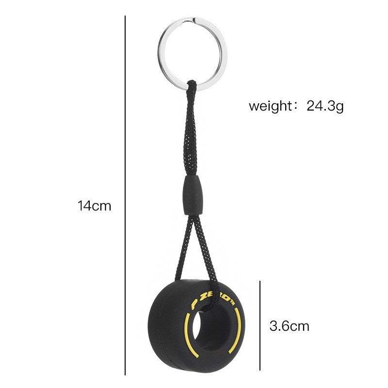 MIni Racing Tire Keychain Lovely Rubber Wheel Keyring - soufeelau