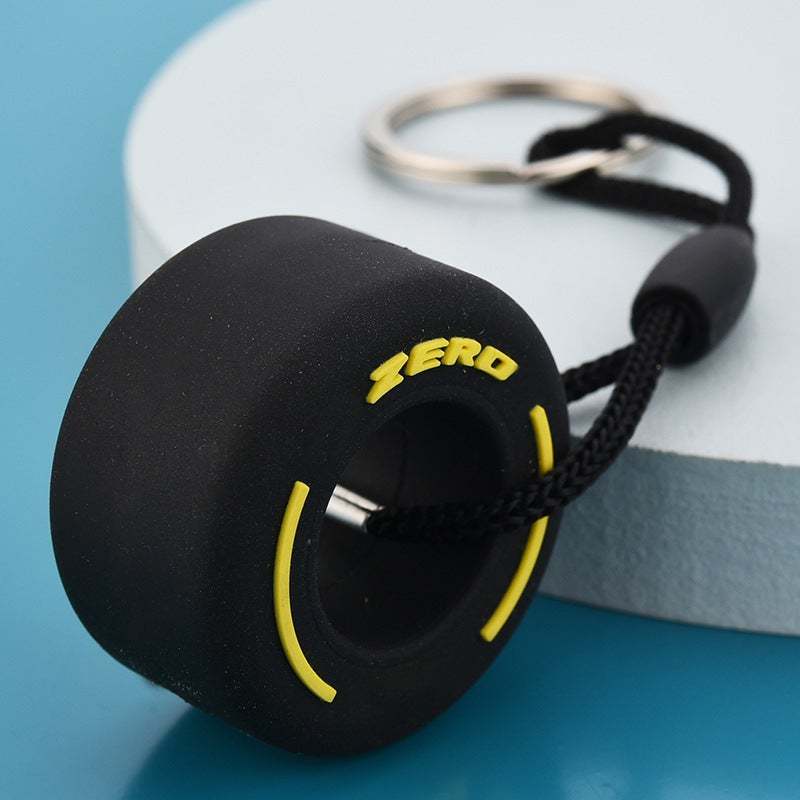 MIni Racing Tire Keychain Lovely Rubber Wheel Keyring - soufeelau