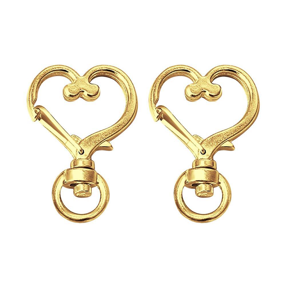 Heart-Shaped Swivel Snap Hook Keychain Metal Spring Snap Keychain Hook Lobster Clasp Key Ring Gold Two - soufeelau