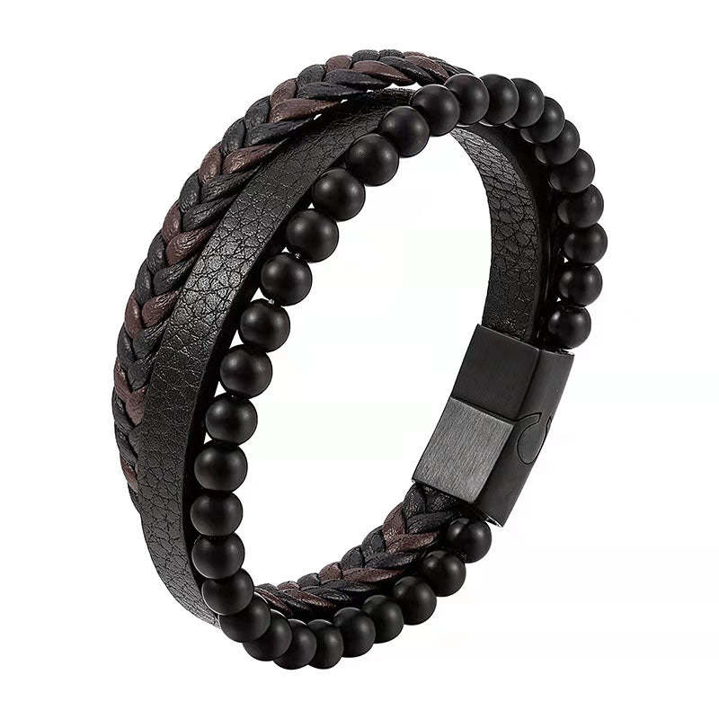 Simple Bracelet Braided Leather Bracelet Men's Gifts - soufeelau