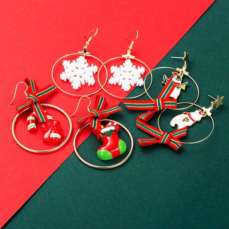 Christmas Earrings Charm Ring resin Christmas Earrings Christmas Theme - soufeelau