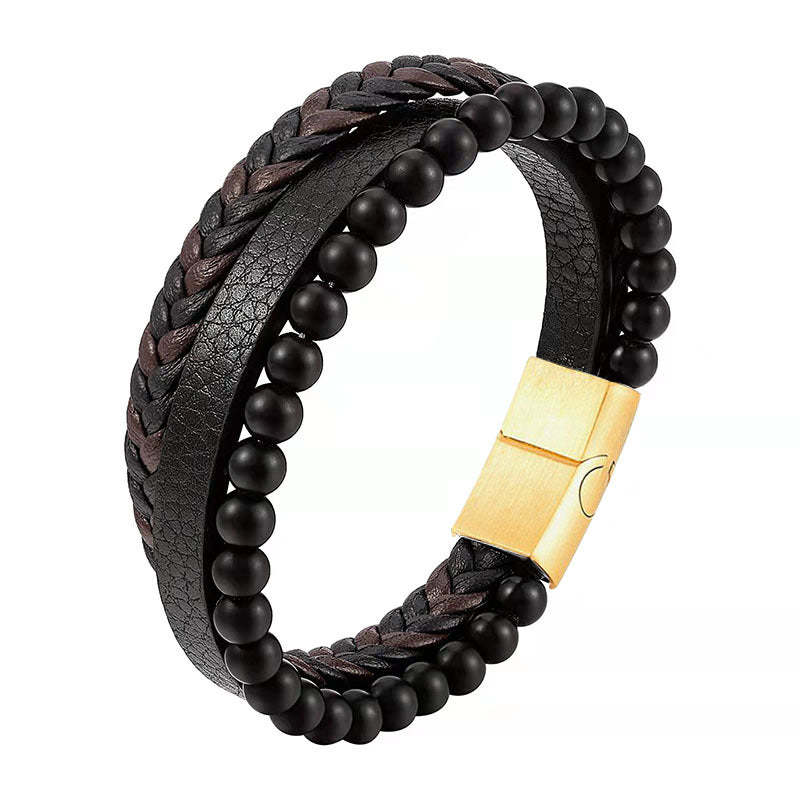 Simple Bracelet Braided Leather Bracelet Men's Gifts - soufeelau