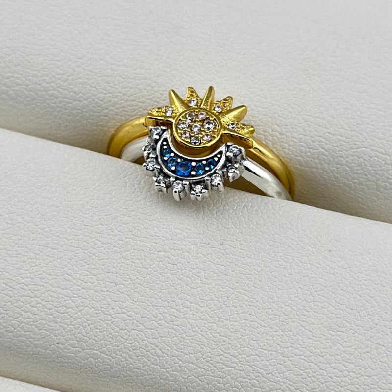 Sun Moon Ring Matching Rings Couple Rings Jewelry Gift for Her or Him - soufeelau