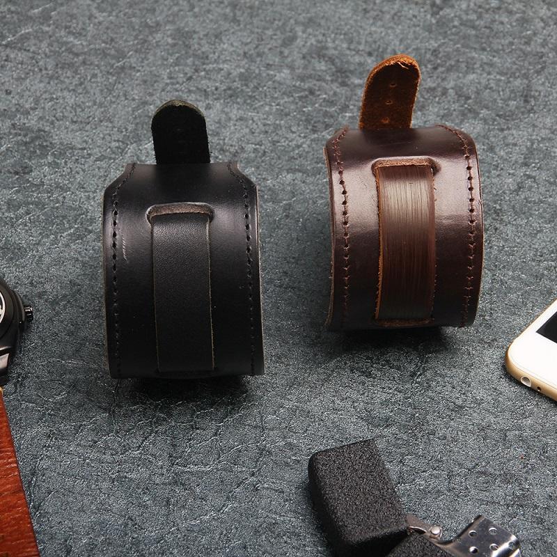 Punk Leather Wristbands Handmade Wide Bracelets Gift for Men