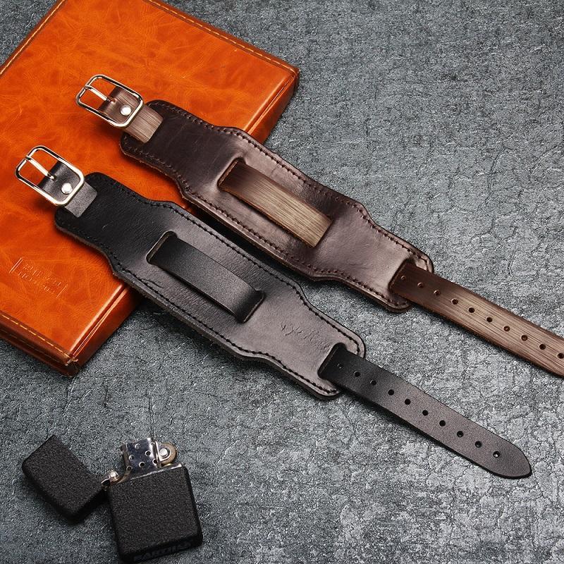Punk Leather Wristbands Handmade Wide Bracelets Gift for Men