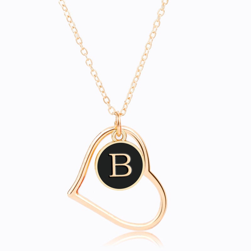 Fashion Hollow Love Heart Letter Necklace Creative Letter Pendent - soufeelau
