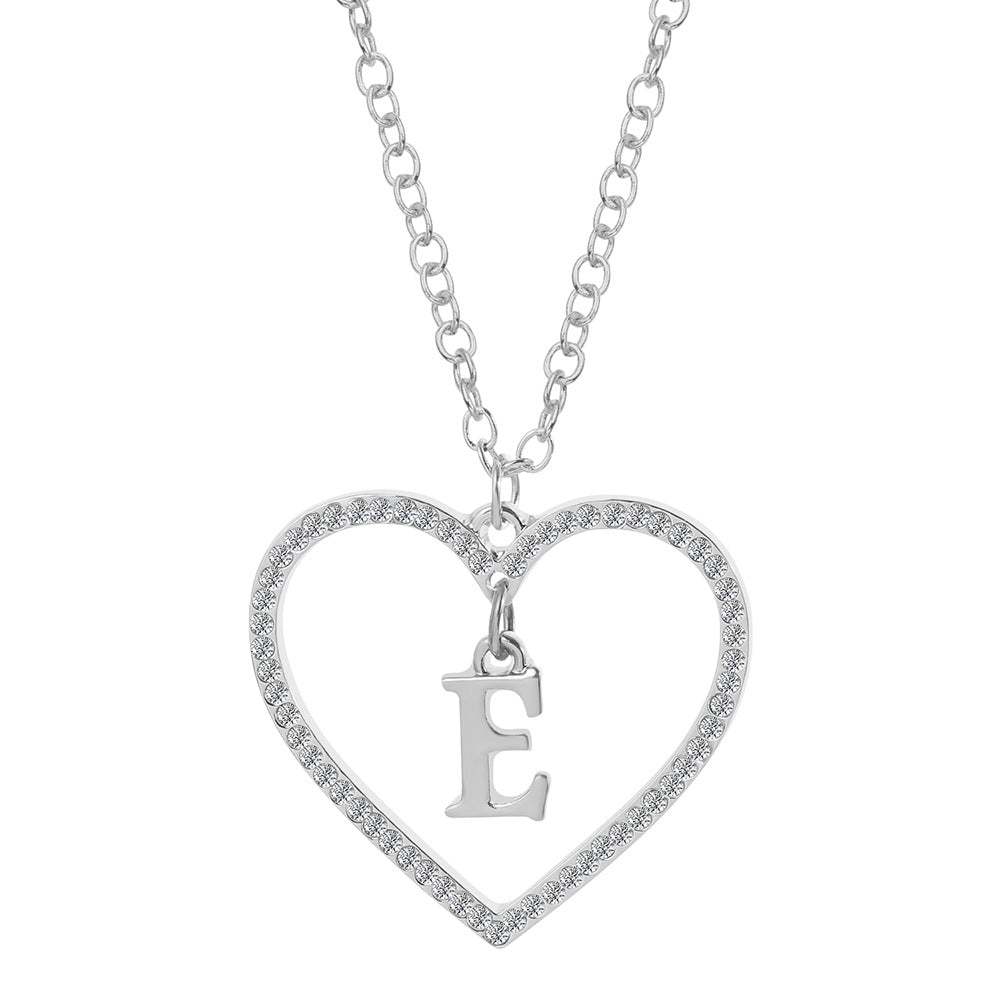 Unique Love Heart Zircon Letter Necklace Fashion Clavicle Chain Love Pendant - soufeelau