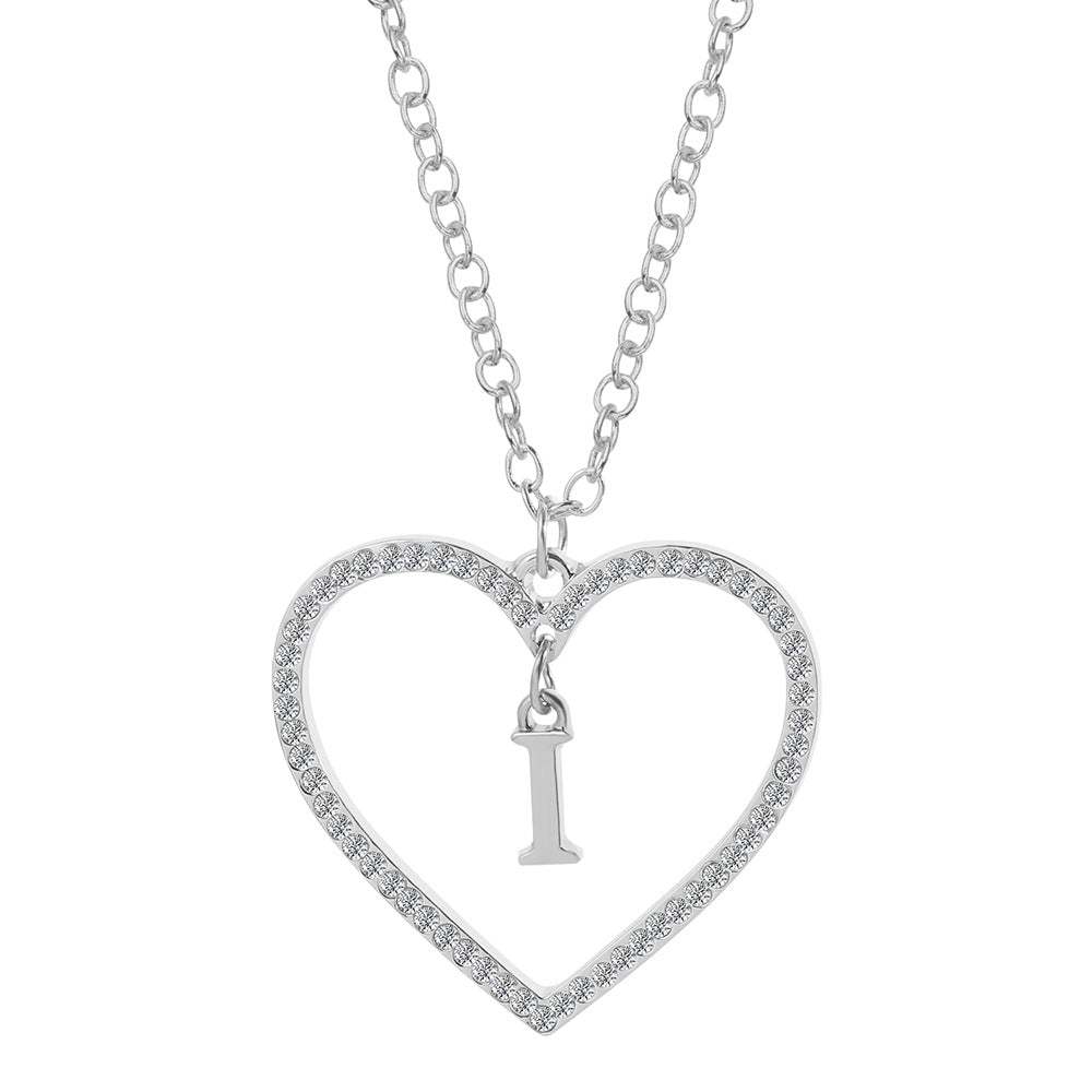 Unique Love Heart Zircon Letter Necklace Fashion Clavicle Chain Love Pendant - soufeelau