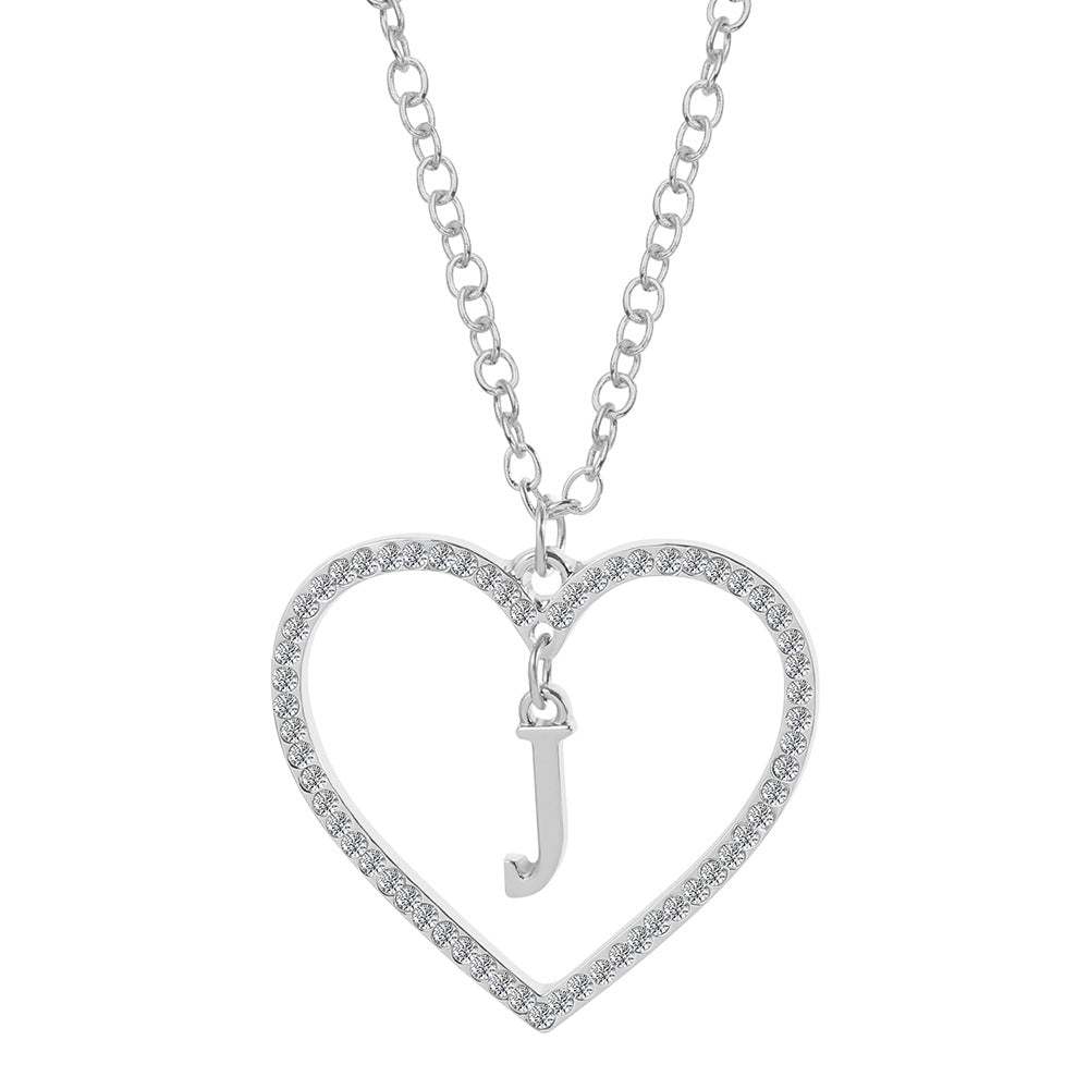 Unique Love Heart Zircon Letter Necklace Fashion Clavicle Chain Love Pendant - soufeelau