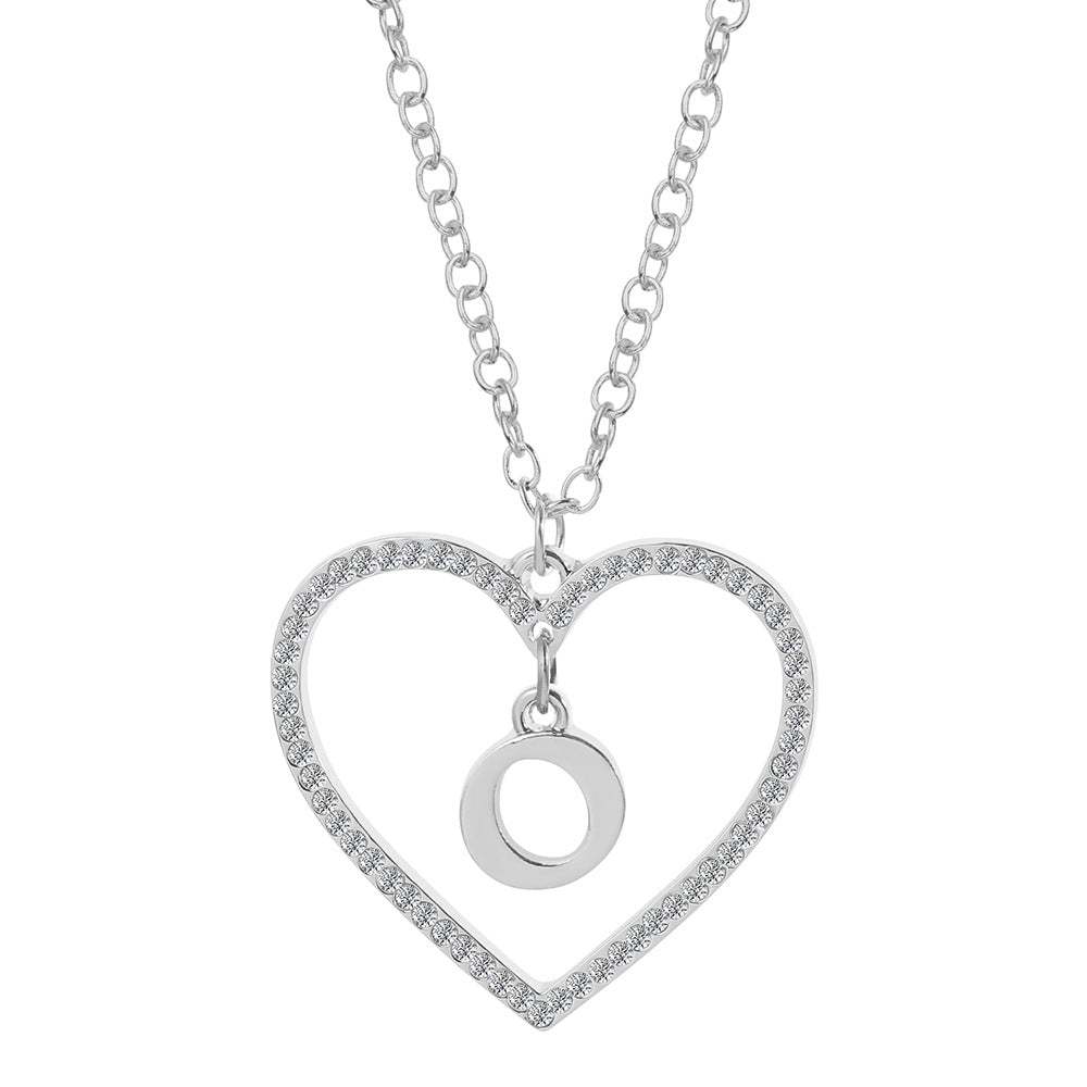 Unique Love Heart Zircon Letter Necklace Fashion Clavicle Chain Love Pendant - soufeelau