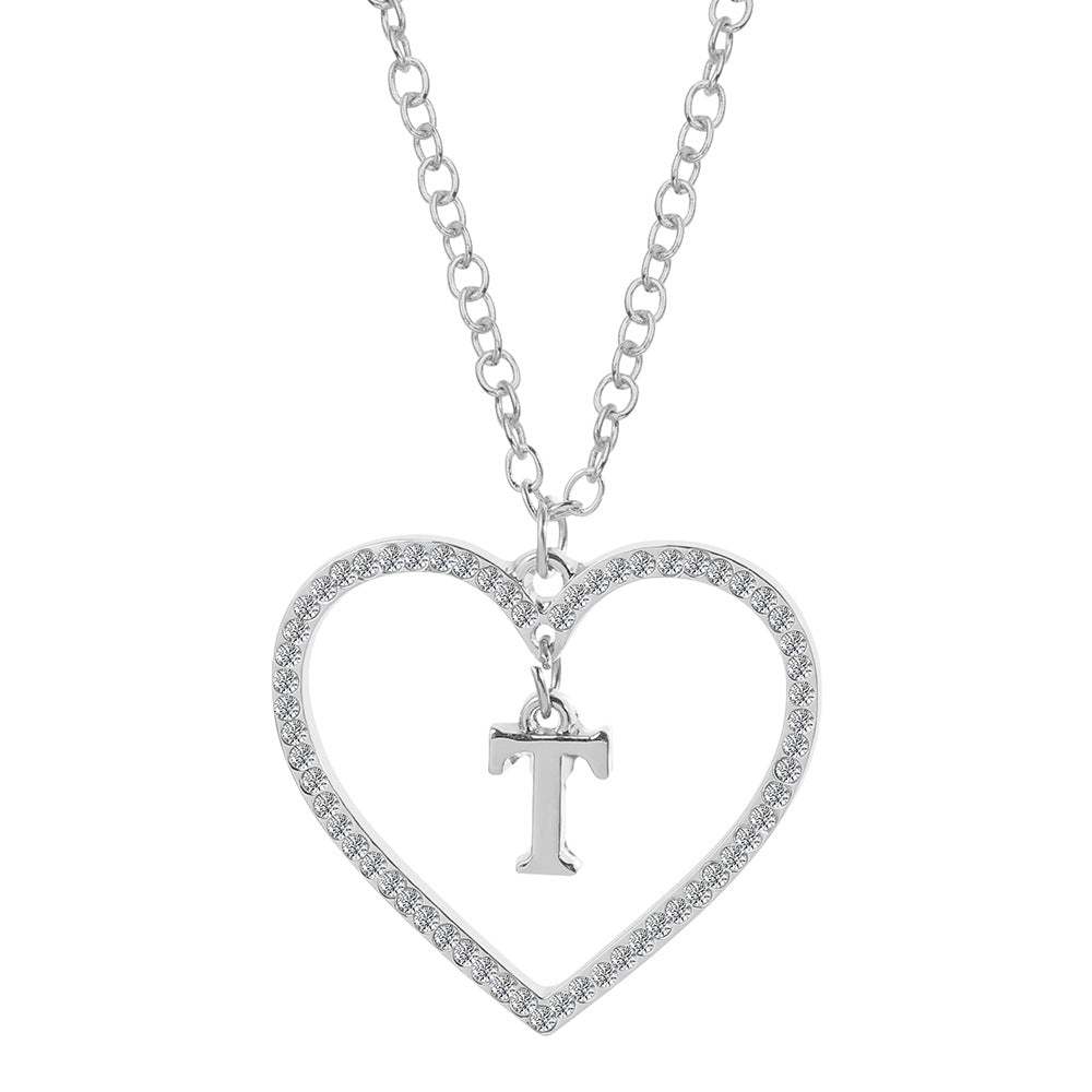 Unique Love Heart Zircon Letter Necklace Fashion Clavicle Chain Love Pendant - soufeelau