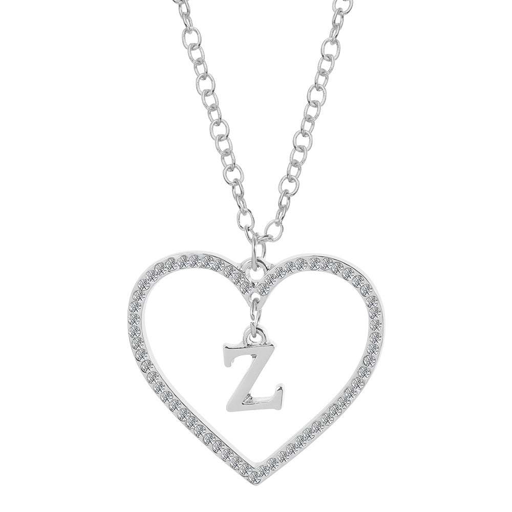 Unique Love Heart Zircon Letter Necklace Fashion Clavicle Chain Love Pendant - soufeelau