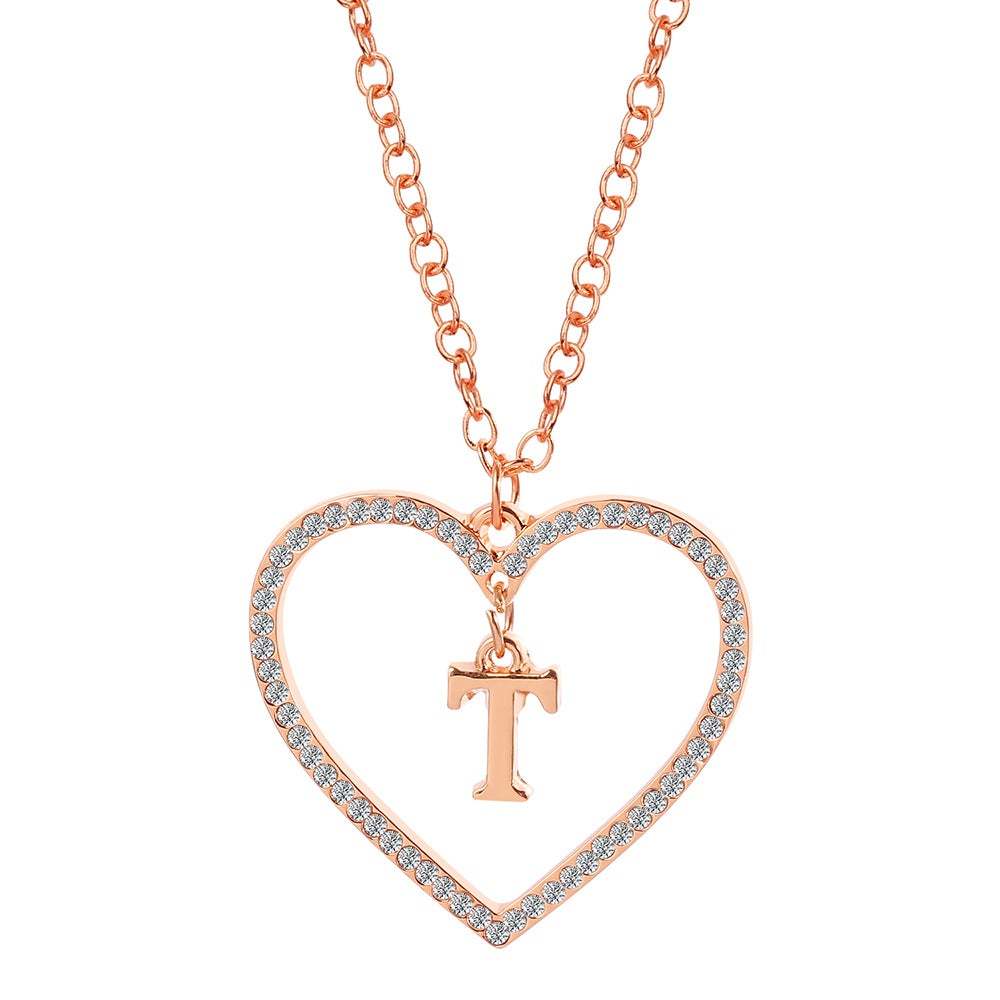 Unique Love Heart Zircon Letter Necklace Fashion Clavicle Chain Love Pendant - soufeelau