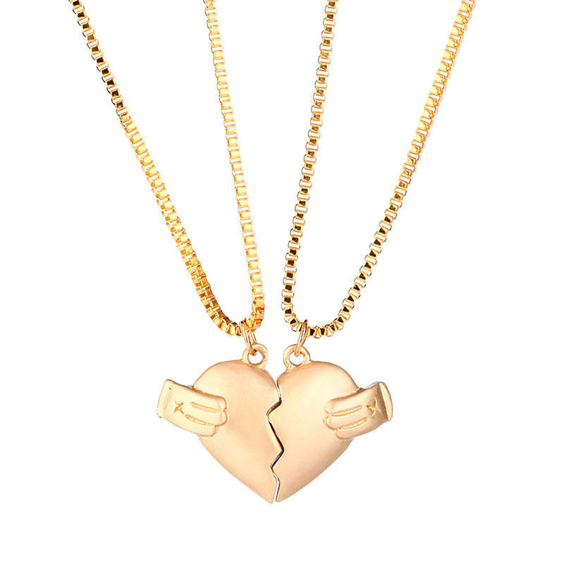 Heart Shaped Alloy Necklace couple Necklace Gift for Her - soufeelau