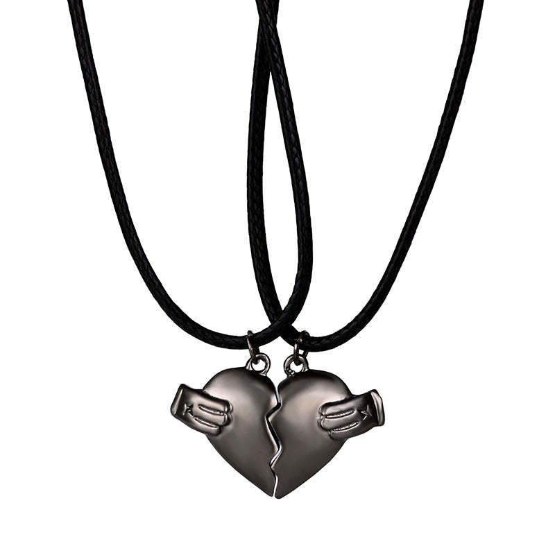Heart Shaped Alloy Necklace couple Necklace Gift for Her - soufeelau