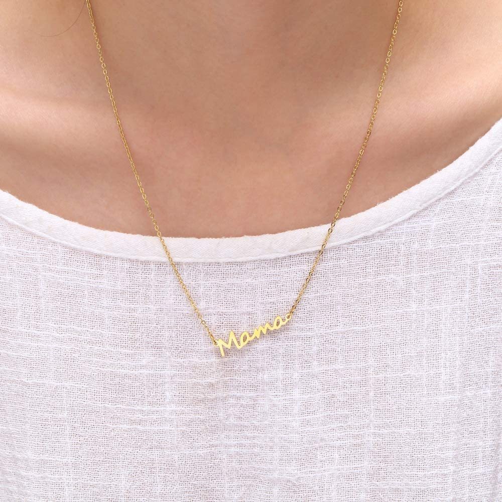 Dainty Mama Letter Necklace Fashion Pendant Mother's Day Gifts Gold - soufeelau