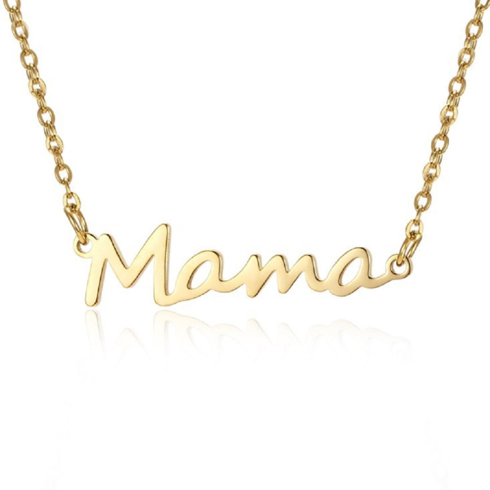 Dainty Mama Letter Necklace Fashion Pendant Mother's Day Gifts Gold - soufeelau
