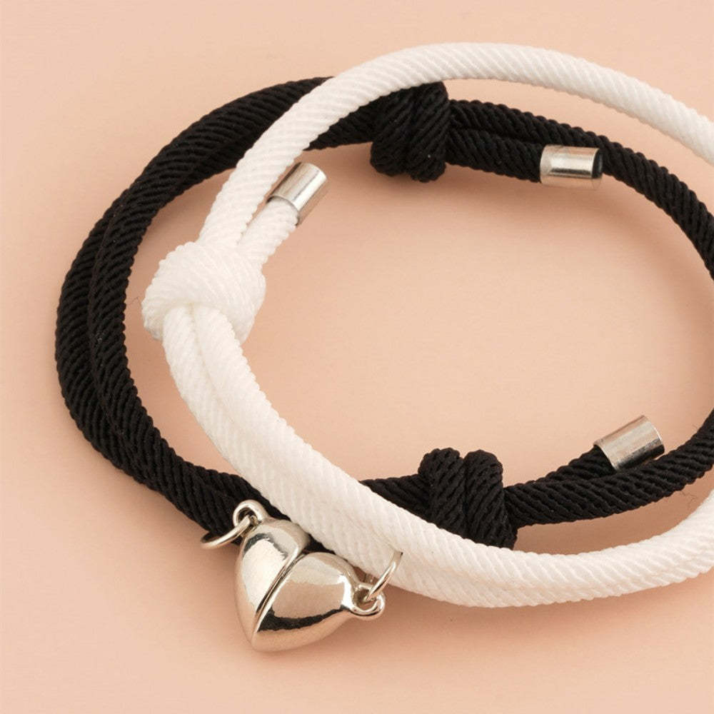 Heart-Shaped Magnetic Buckle Bracelet Adjustable Bracelets Gift for Couple - soufeelau