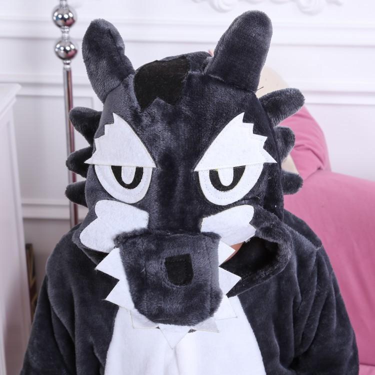 Animal Costume Big Gray Wolf Animal Cartoon Jumpsuits Clothing Kids Gift - soufeelau