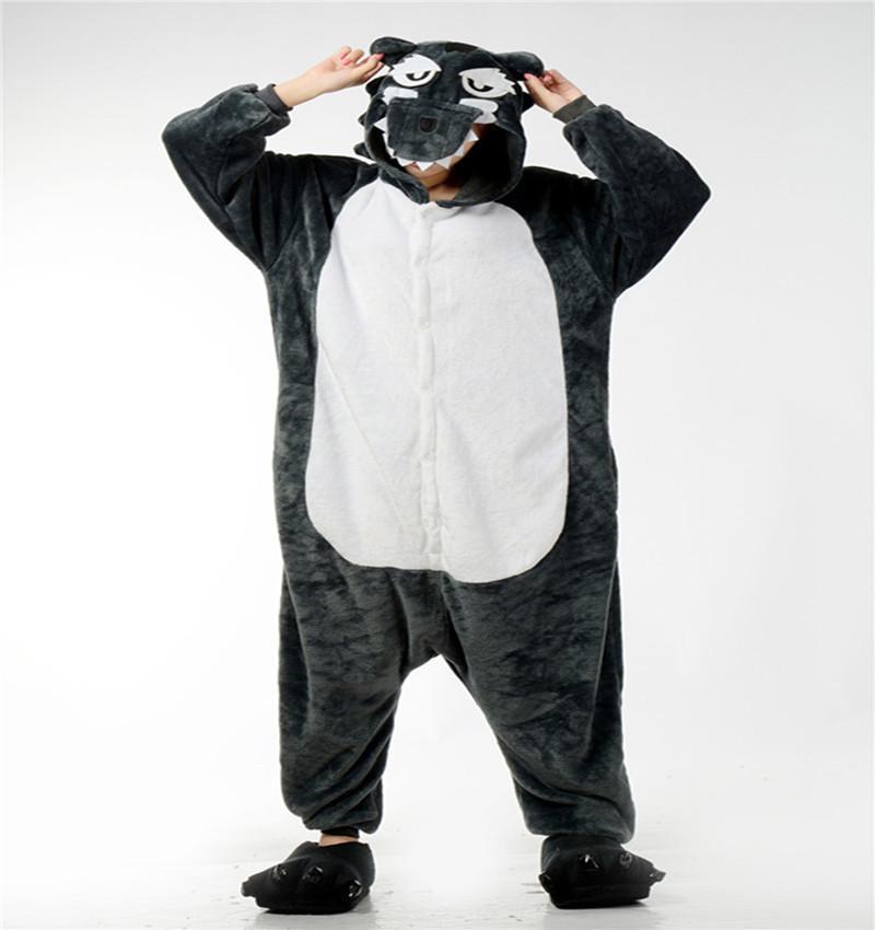 Animal Costume Big Gray Wolf Animal Cartoon Jumpsuits Clothing Kids Gift - soufeelau