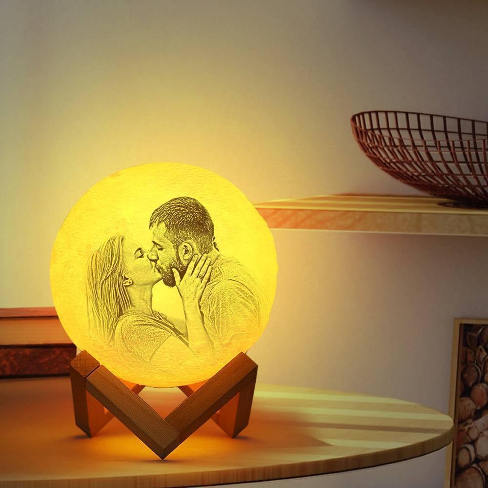 Photo Moon Lamp, Custom 3D Photo Light,  Lamp Moon - Touch Two Colors 10cm-20cm Available - soufeelau