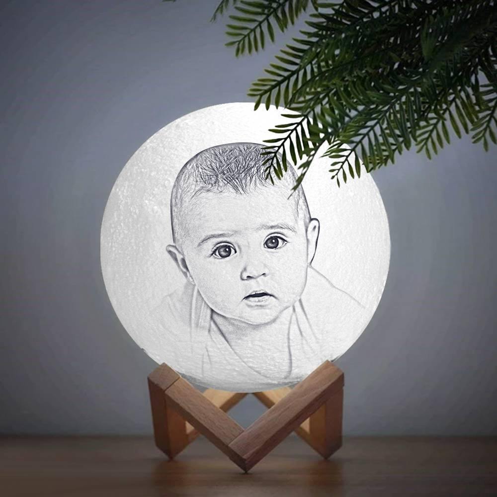 Photo Moon Lamp, Custom 3D Photo Light Baby Gift - Touch Two Colors(10-20cm) - soufeelau