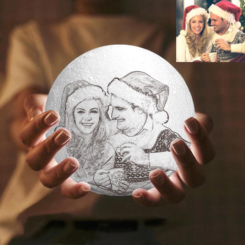 Photo Moon Lamp, Custom 3D Photo Light,  Lamp Moon - Touch Two Colors 10cm-20cm Available