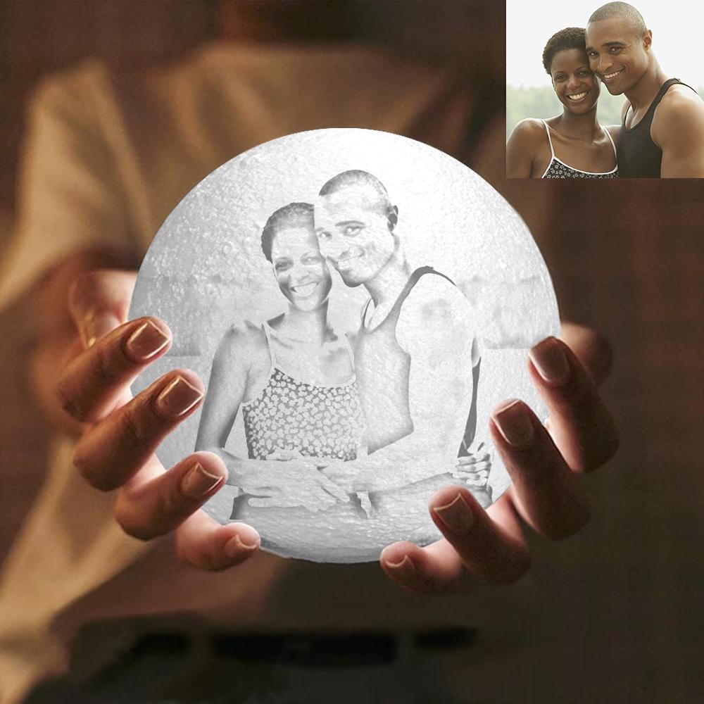 Photo Moon Lamp, Custom 3D Photo Light, Lamp Moon - Touch Two Colors 15cm - soufeelau