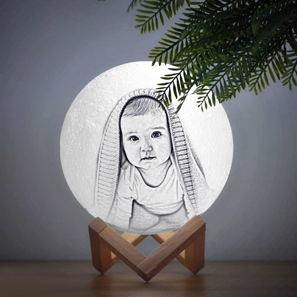 Photo Moon Lamp, Custom 3D Photo Light, Children's Gift - Remote Control Sixteen Colors（10-20cm）