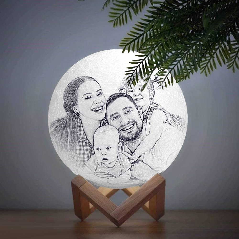 Photo Moon Lamp, Custom 3D Photo Light, Family Decoration - Remote Control Sixteen Colors(10-20cm) - soufeelau