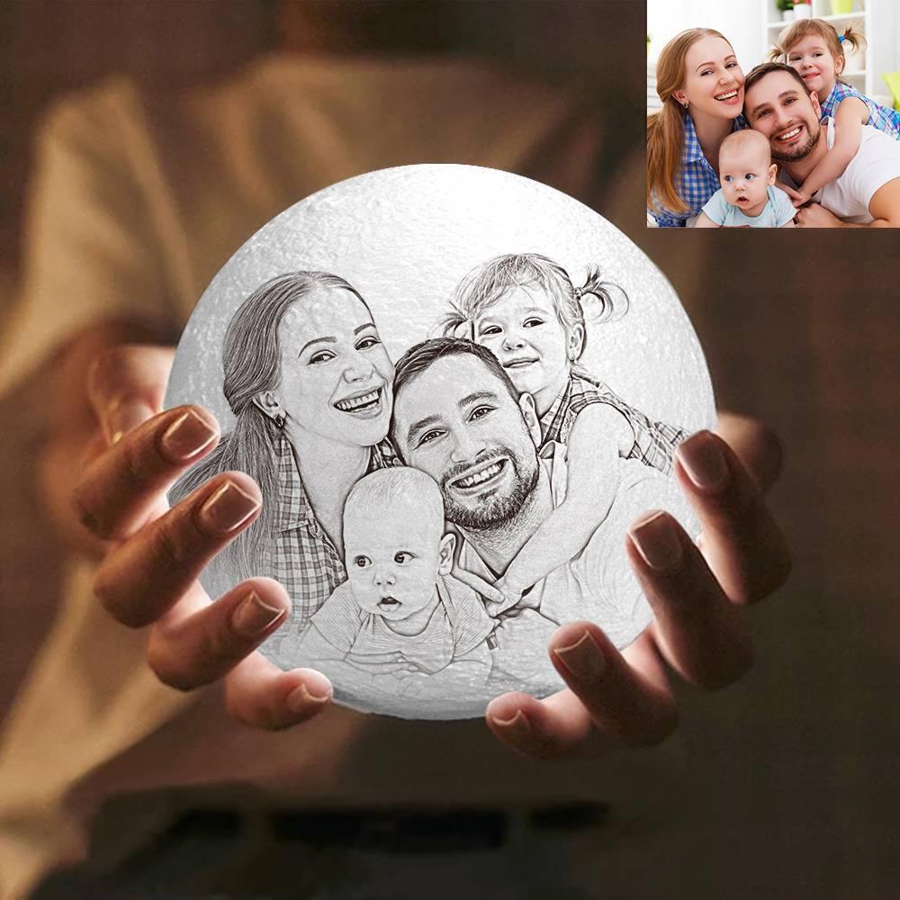 Photo Moon Lamp, Custom 3D Photo Light, Family Decoration - Remote Control Sixteen Colors(10-20cm) - soufeelau